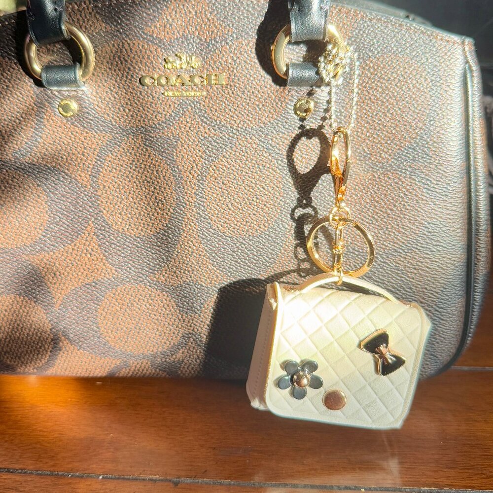 NEW Adorable Mini Keychain Purse Charm - WHITE